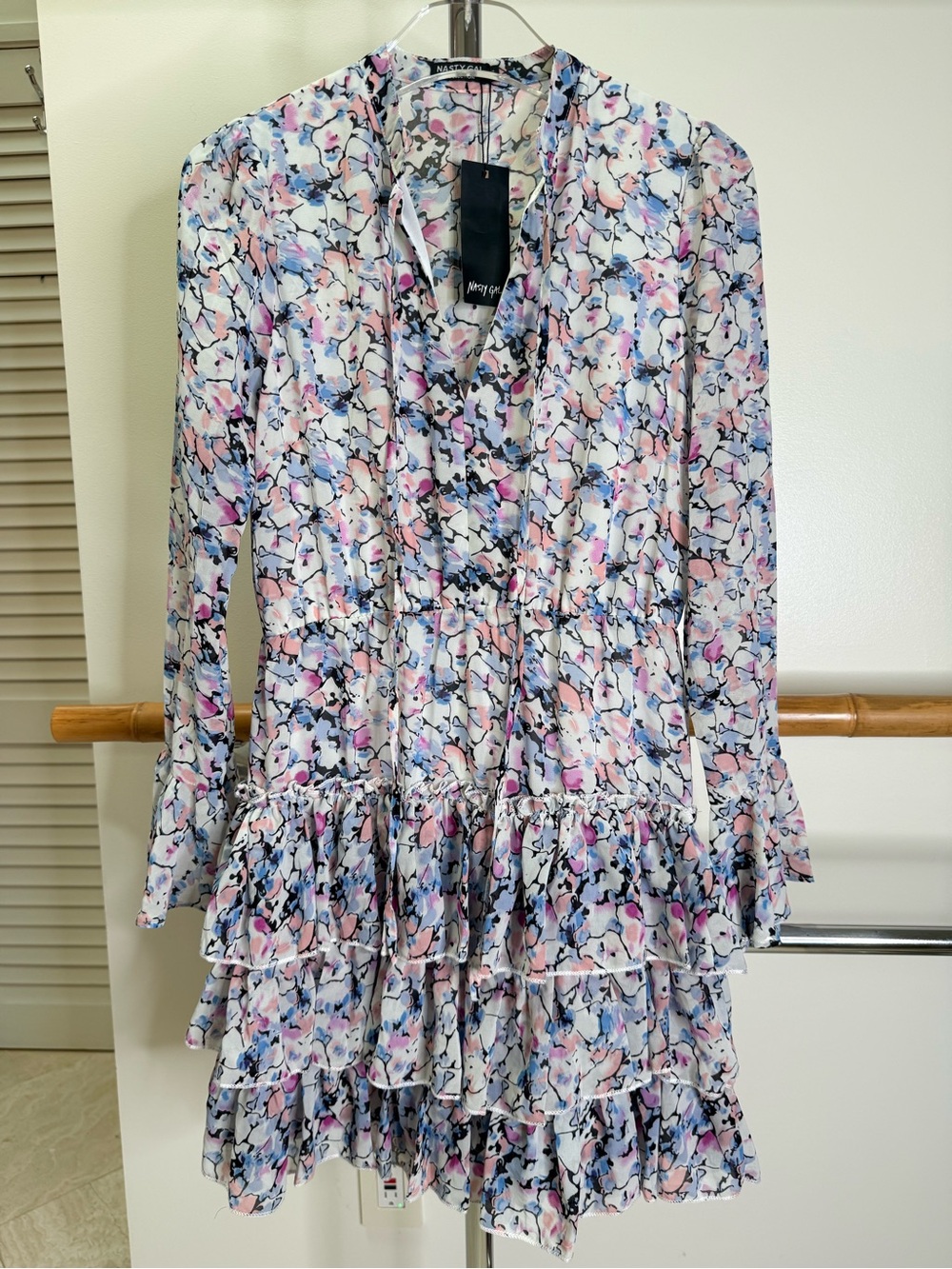 NWT Nasty Gal Floral Ruffle Mini Dress Size Small